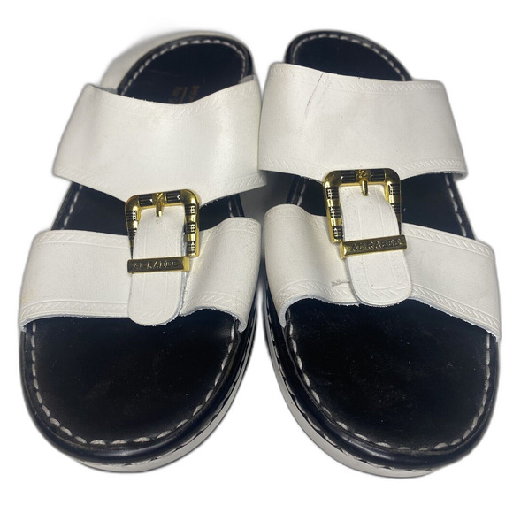 Al Rabee Italian Leather Sandals Men 10 43 Handmade Slip-On Slide Platform White main image 6